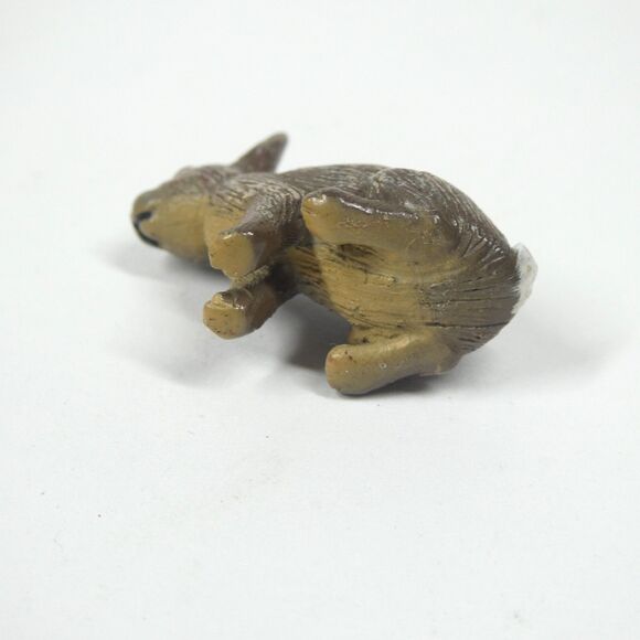 Miniature Rabbit Figurine Cold Painted Metal 1" Small Hare Bunny Realistic Bergm - Picture 7 of 8